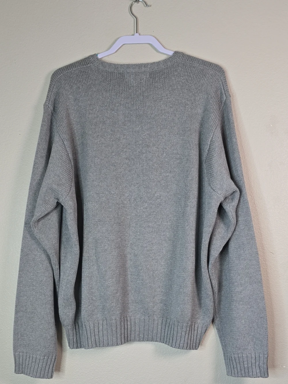 Lauren Ralph  Lauren Mens Knit  Light Gray Crewneck Sweater Size  XL